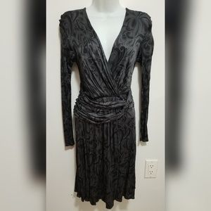 Banana Republic dark gray and black silky dress